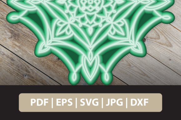 3D Abstract Mandala Layered SVG for Crafts Graphics