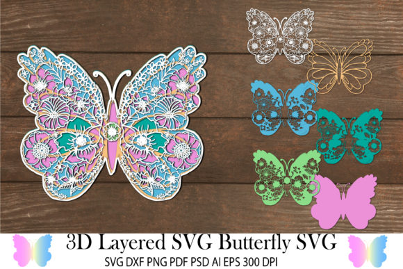 3D Butterfly SVG Graphics for Premium Crafts