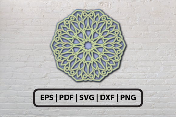 3D Layered Abstract Mandala SVG for Crafts Graphics