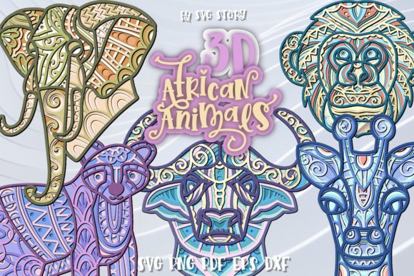 3D Layered African Animals SVG Bundle: Graphics & Crafts Review