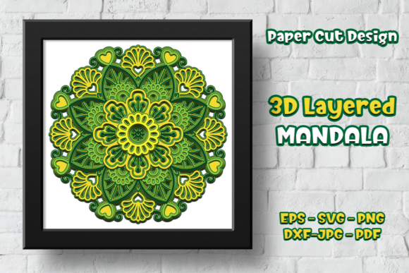 3D Layered Mandala Art Graphics for Crafts