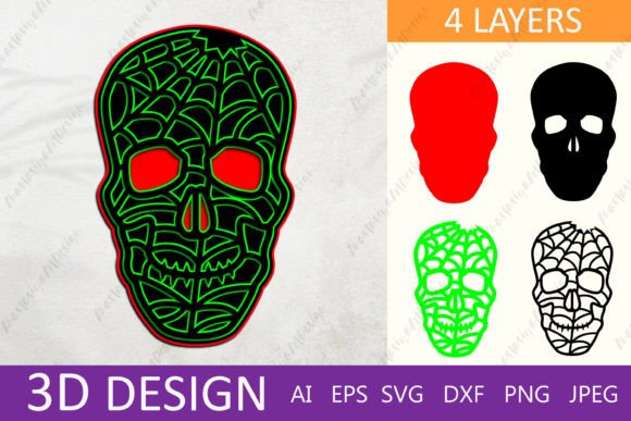 3D Layered Skull: Graphics & Crafts Asset Review