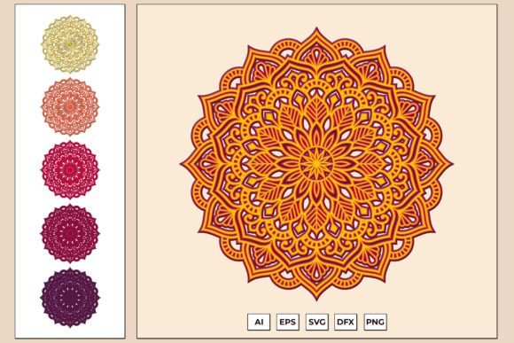 3D Layered Sunflower Mandala SVG: A Versatile Graphic for Crafts & Branding