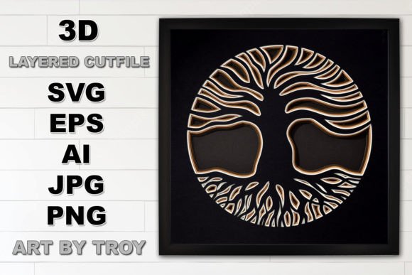 3D Layered Tree of Life SVG: Graphics for Crafts