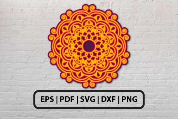 3D Mandala Multi Layered SVG 4 for Graphics and Crafts
