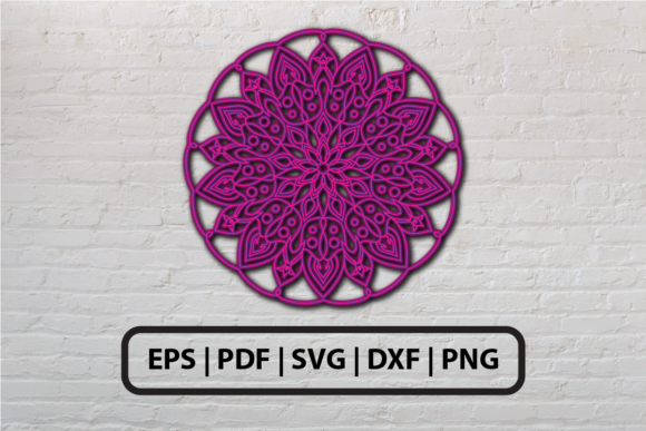 3D Pink Mandala Layered SVG: Graphics for Crafts