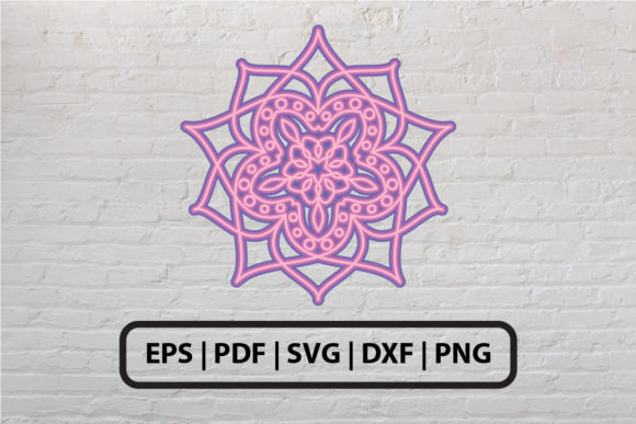 3D Simple Mandala Layered SVG for Crafts Graphics