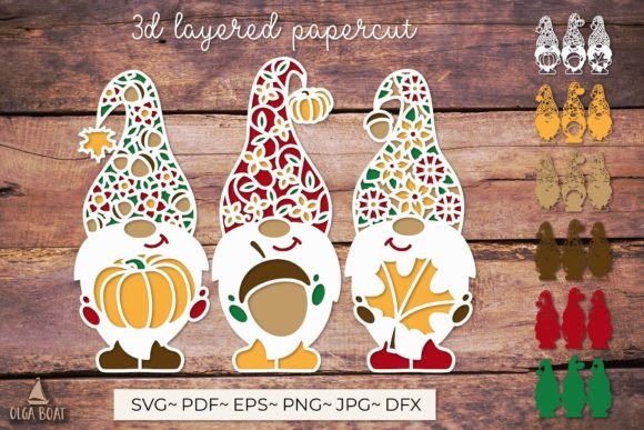Autumn Gnome 3D Layered Papercut SVG Review