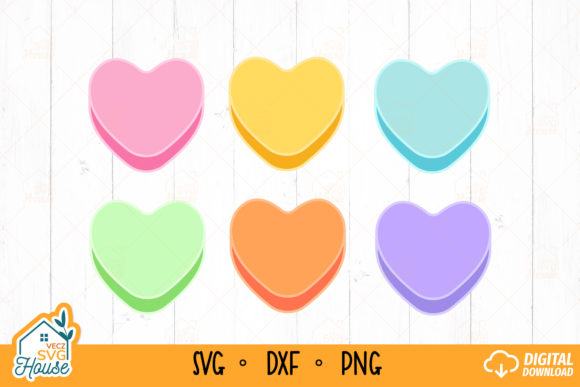 Conversation Hearts Valentine 3d SVG for Crafts Graphics