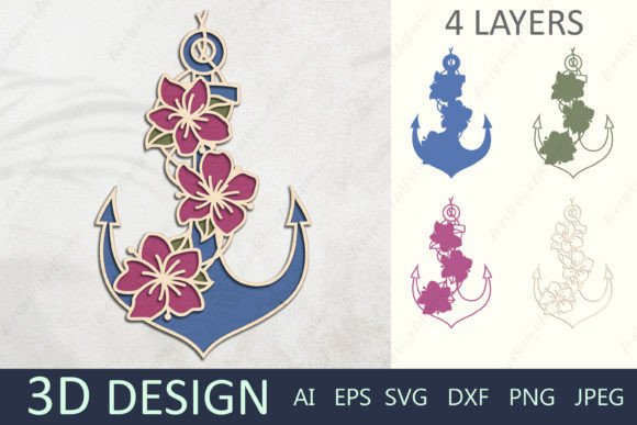 Flower Anchor SVG: Graphics & Crafts Asset Review