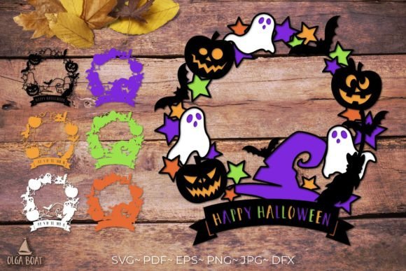 Happy Halloween Wreath Layered SVG: Graphics & Crafts Review