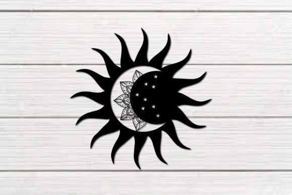 Mandala Sun Moon 3D SVG Cut File for Crafts & Graphics