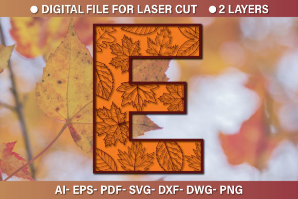 Multilayer 3D Alphabet Paper Cut SVG E for Crafts Graphics