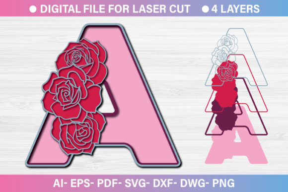 Multilayer 3D Alphabet Paper Cut SVG: Graphics for Crafts