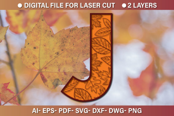 Multilayer 3D Alphabet Paper Cut SVG J: Graphics for Crafts
