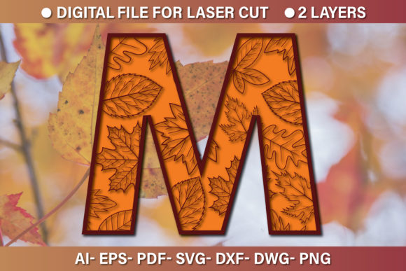 Multilayer 3D Alphabet Paper Cut SVG M: Graphics & Crafts