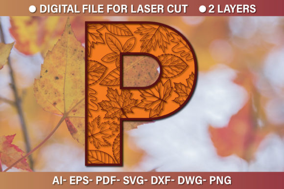 Multilayer 3D Alphabet Paper Cut SVG P: Graphics for Crafts