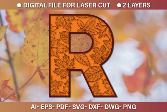 Multilayer 3D Alphabet Paper Cut SVG R: Graphics for Crafts