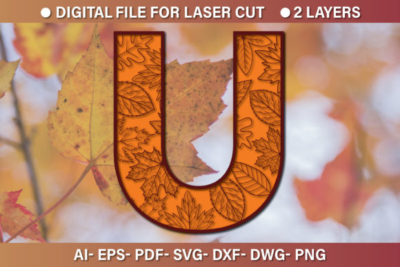 Multilayer 3D Alphabet Paper Cut SVG U: Graphics for Crafts