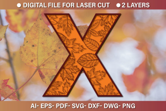Multilayer 3D Alphabet Paper Cut SVG X: Graphics for Crafts