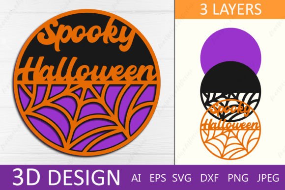 Spooky Halloween 3d Layered Svg for Crafts Graphics