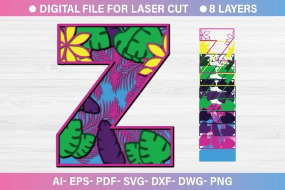 Summer Letter Z SVG: Graphics & Crafts Branding