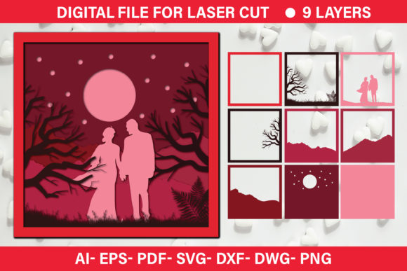 Valentine 3D Couple Paper Cut SVG: Graphics & Crafts Review