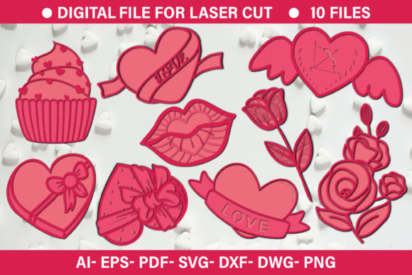 Valentine 3D Paper Cut SVG: Graphics for Crafts