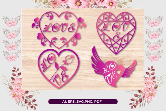 Valentine's Heart Laser 3D SVG Bundle for Crafts & Graphics